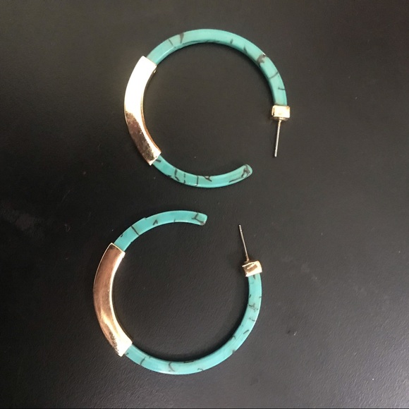 Urban Outfitters Jewelry - Turquoise hoop earrings Urban Outfitters Jewelry - Turquoise hoop earrings